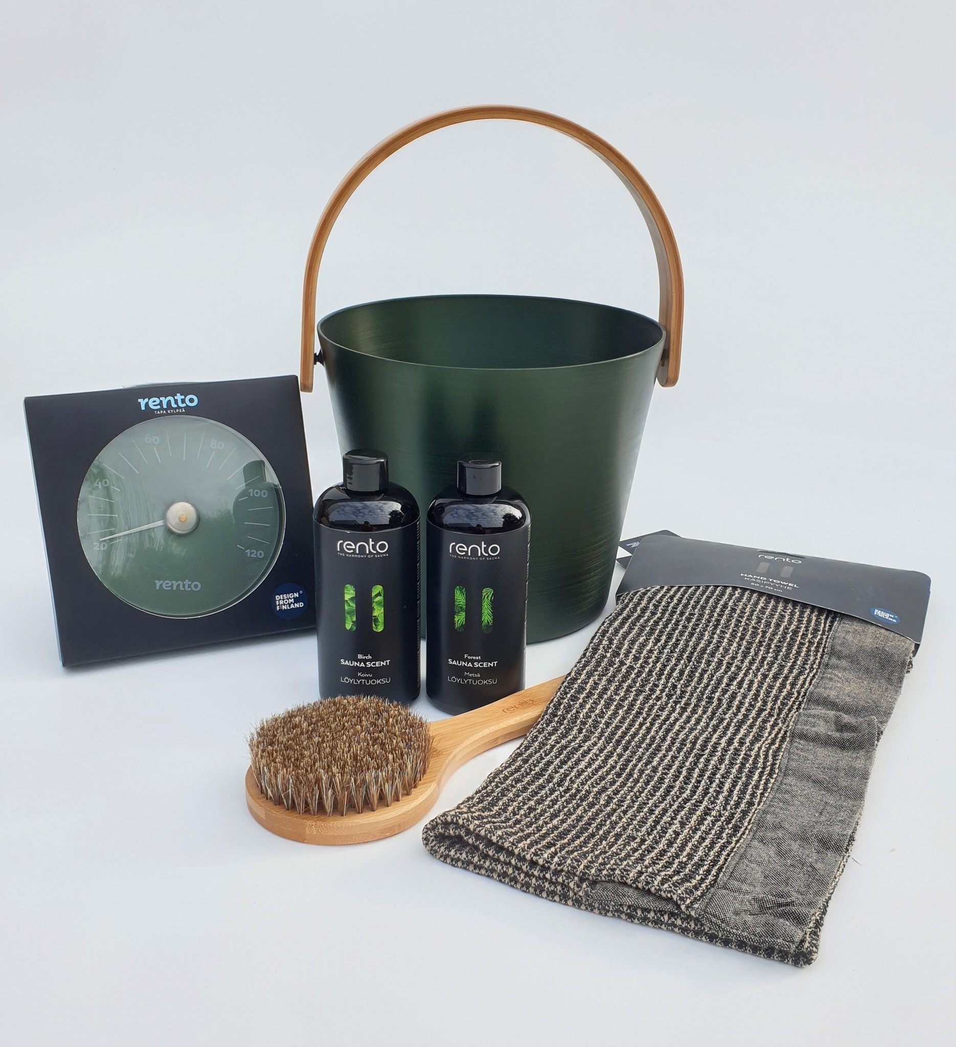 Cadeau set Sauna emmer groen