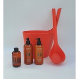 Cadeau set  Sauna emmer Pisara oranje