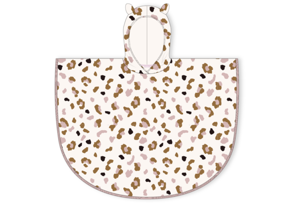 Strandponcho Offwhite Panterprint 62 x 62 cm