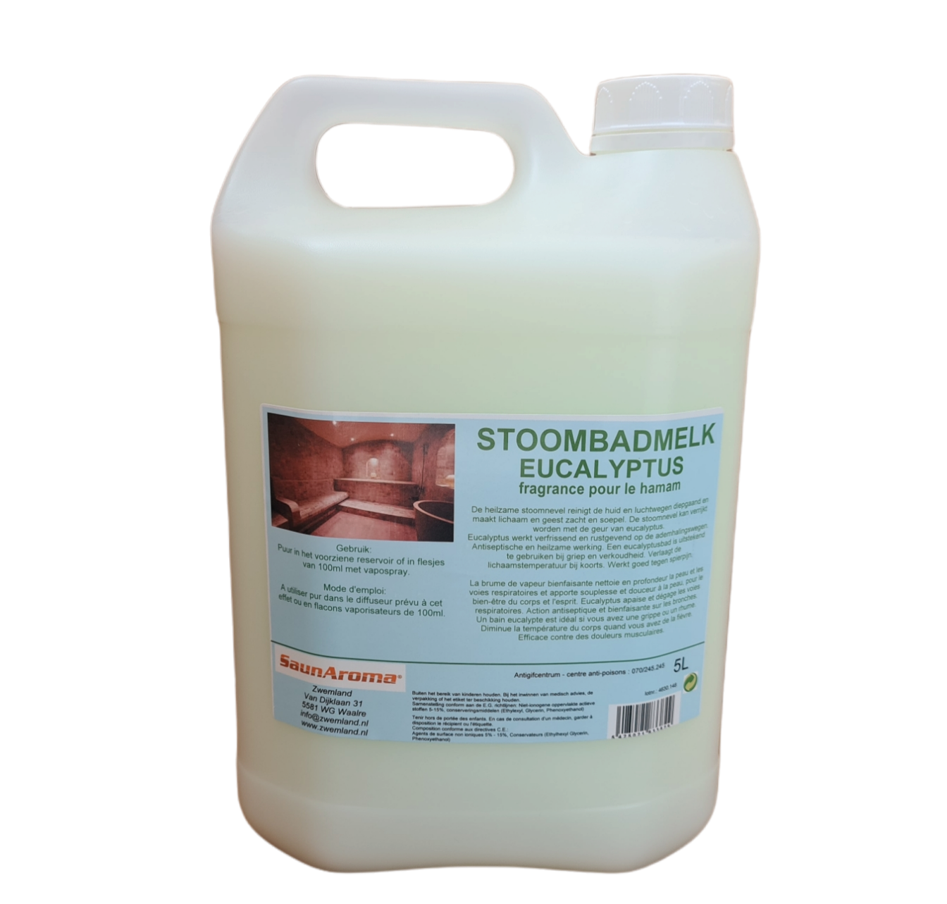 Sauna Stoombadmelk Eucalyptus 5 Liter