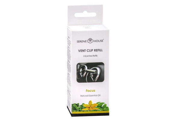 Serene House Car Scent Vent Clip navulling (3x) - Focus