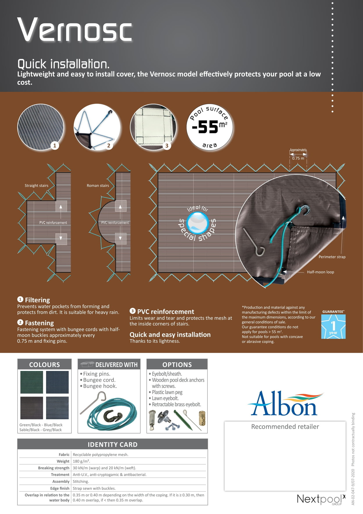 Zwembad Winternet Polypropyleen 180 g/m2 Vernosc B-vormen