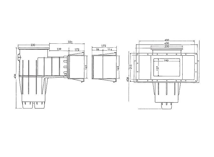 Hayward Skimmer Premium / Cofies wit beton en tegel baden - brede mond