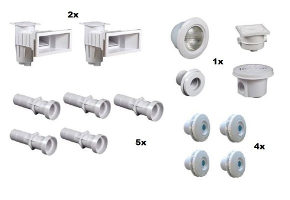 Set Inbouwdelen Hayward Voor Folie Zwembaden Tot 3,5x7 meter