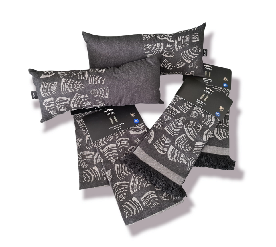 Cadeau set Rento pino - sauna textiel | zwart