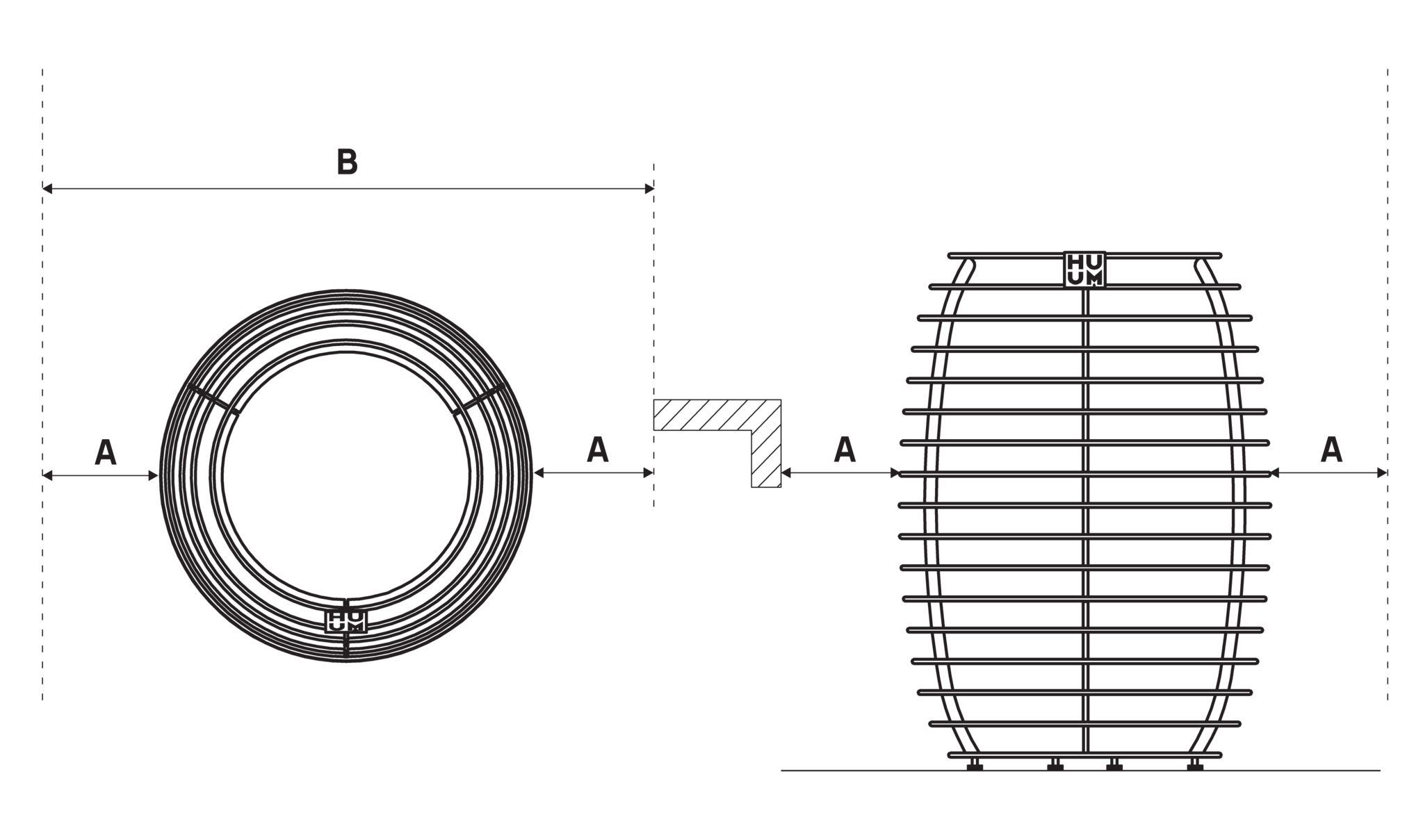 Huum saunakachel Hive incl. airtunnel 