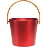 Rento Sauna Emmer Aluminium met Bamboe Handvat rood