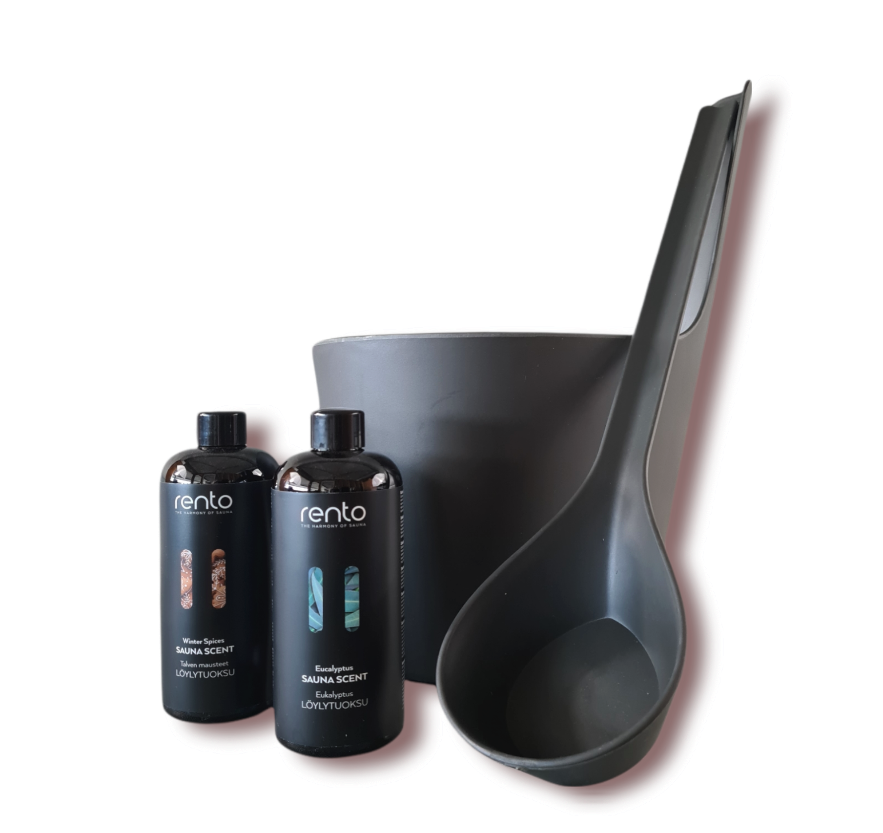 Cadeau set  Sauna emmer Pisara zwart