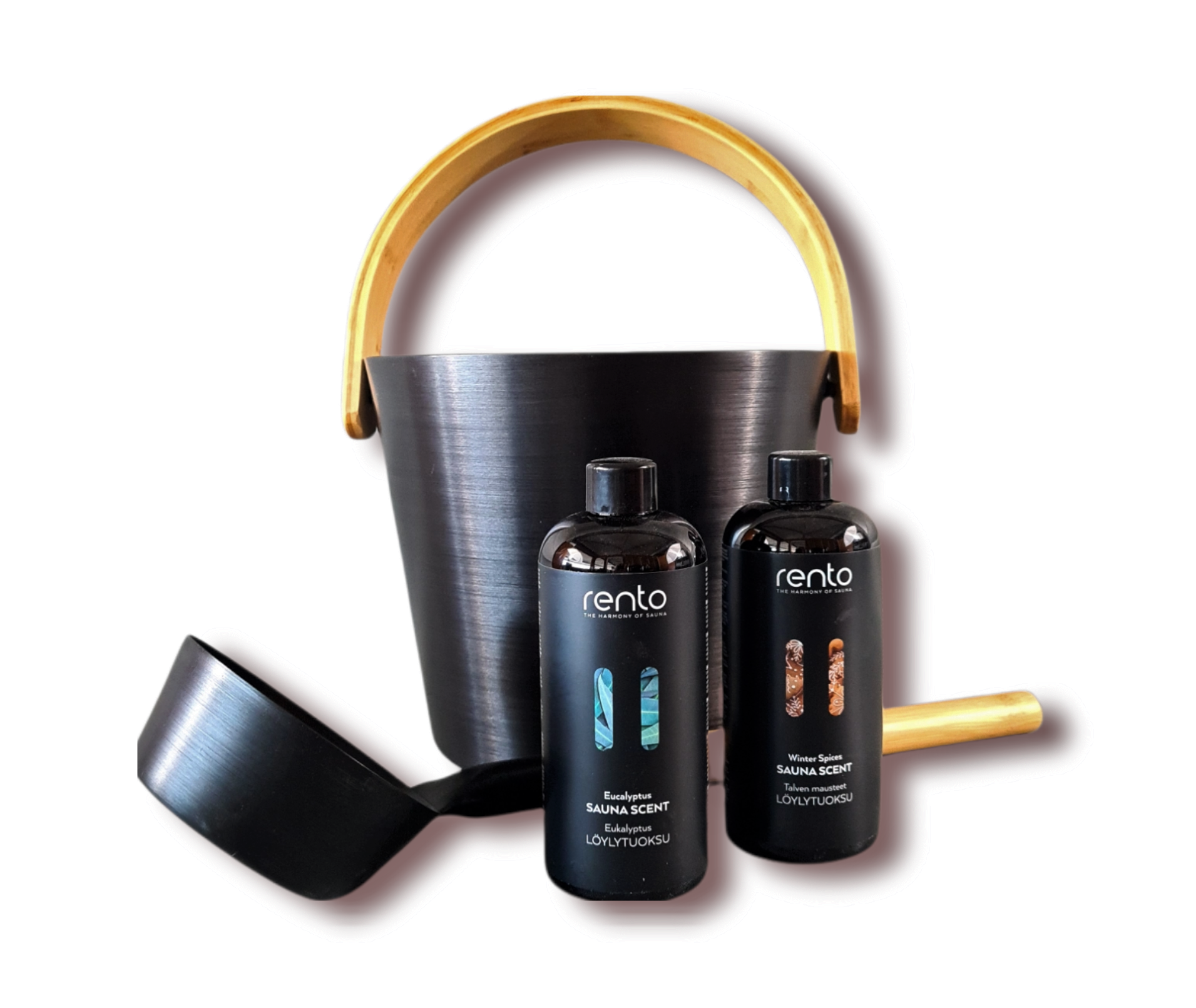 Cadeau set Sauna emmer zwart