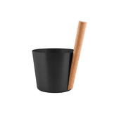 Cadeau set  Sauna emmer zwart/bruin bamboe