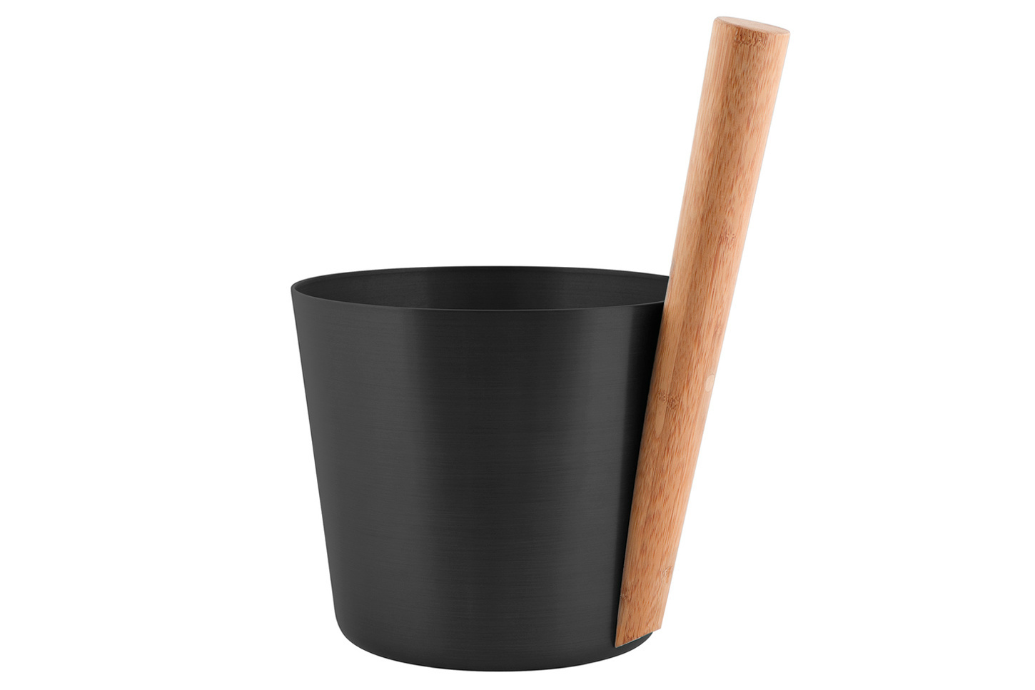 Cadeau set  Sauna emmer zwart bamboe thermometer