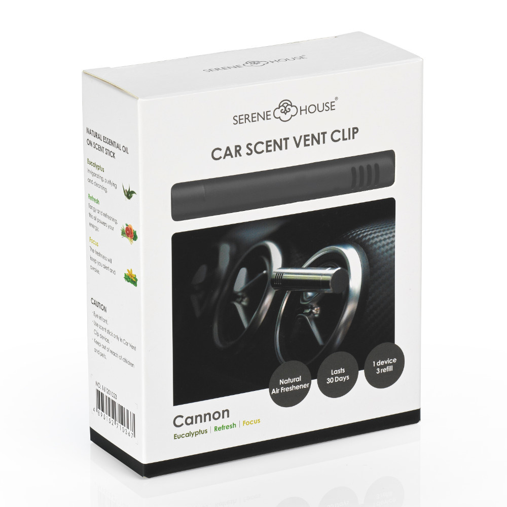 Serene House Car Scent Vent Clip - Cannon Black