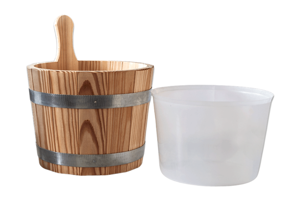 Sauna Emmer Lariks 5 Liter Naturel inclusief binnen emmer