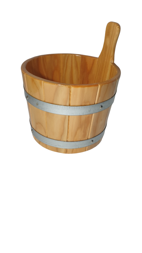 Sauna Emmer Lariks 5 Liter blank gelakt