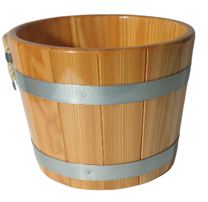 Sauna Emmer Lariks 5 Liter blank gelakt met handvat