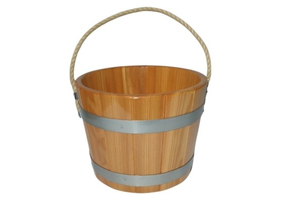 Sauna Emmer Lariks 5 Liter blank gelakt met handvat