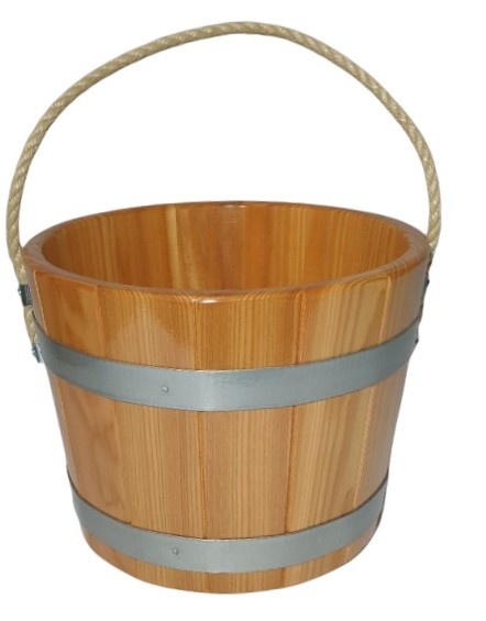 Sauna Emmer Lariks 5 Liter blank gelakt met handvat