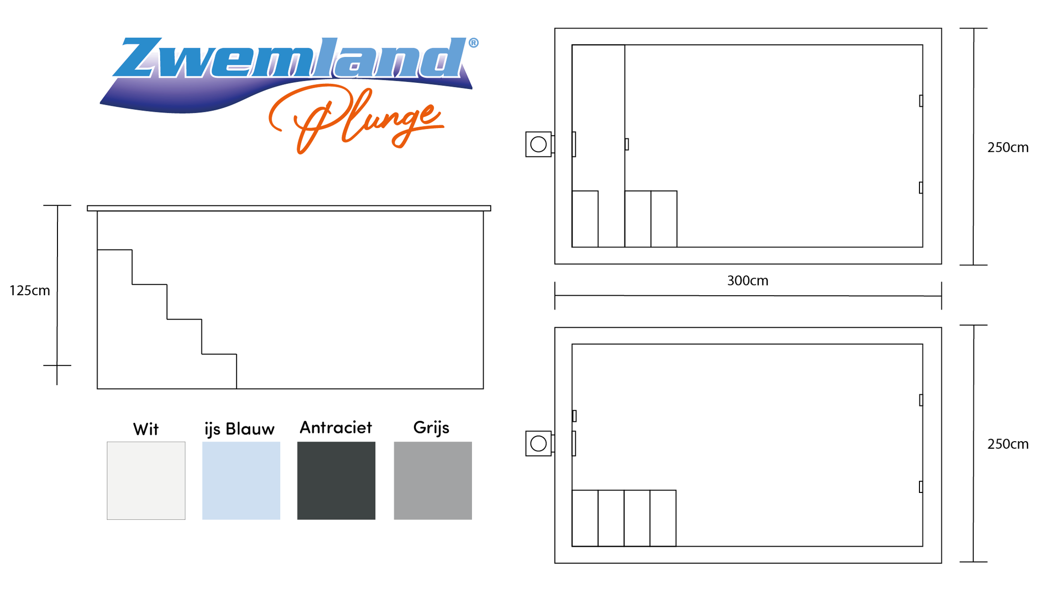 Zwemland Plunge Pool 2,5 x 3,0 x 1,25m