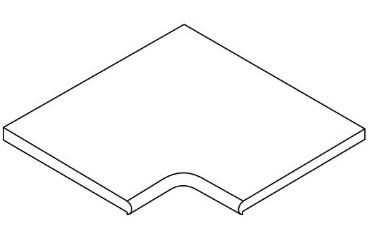 Binnenhoek Black Granada afgeronde neus