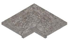 Binnenhoek Belgische blauwe hardsteen gebrand rechte neus