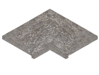 Binnenhoek Belgische blauwe hardsteen gebrand rechte neus