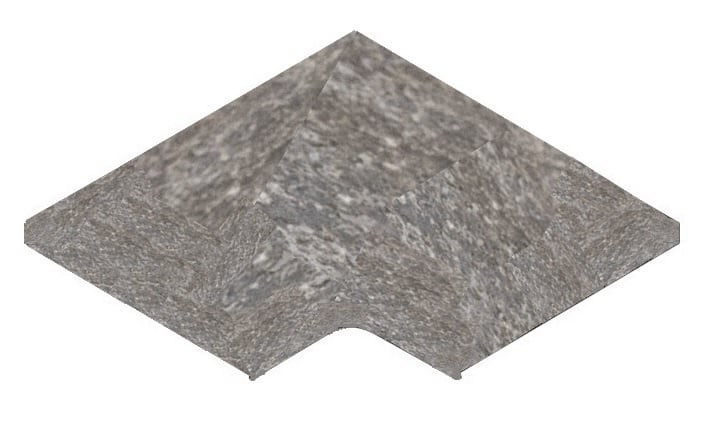 Binnenhoek Belgische blauwe hardsteen gebrand afgeronde neus