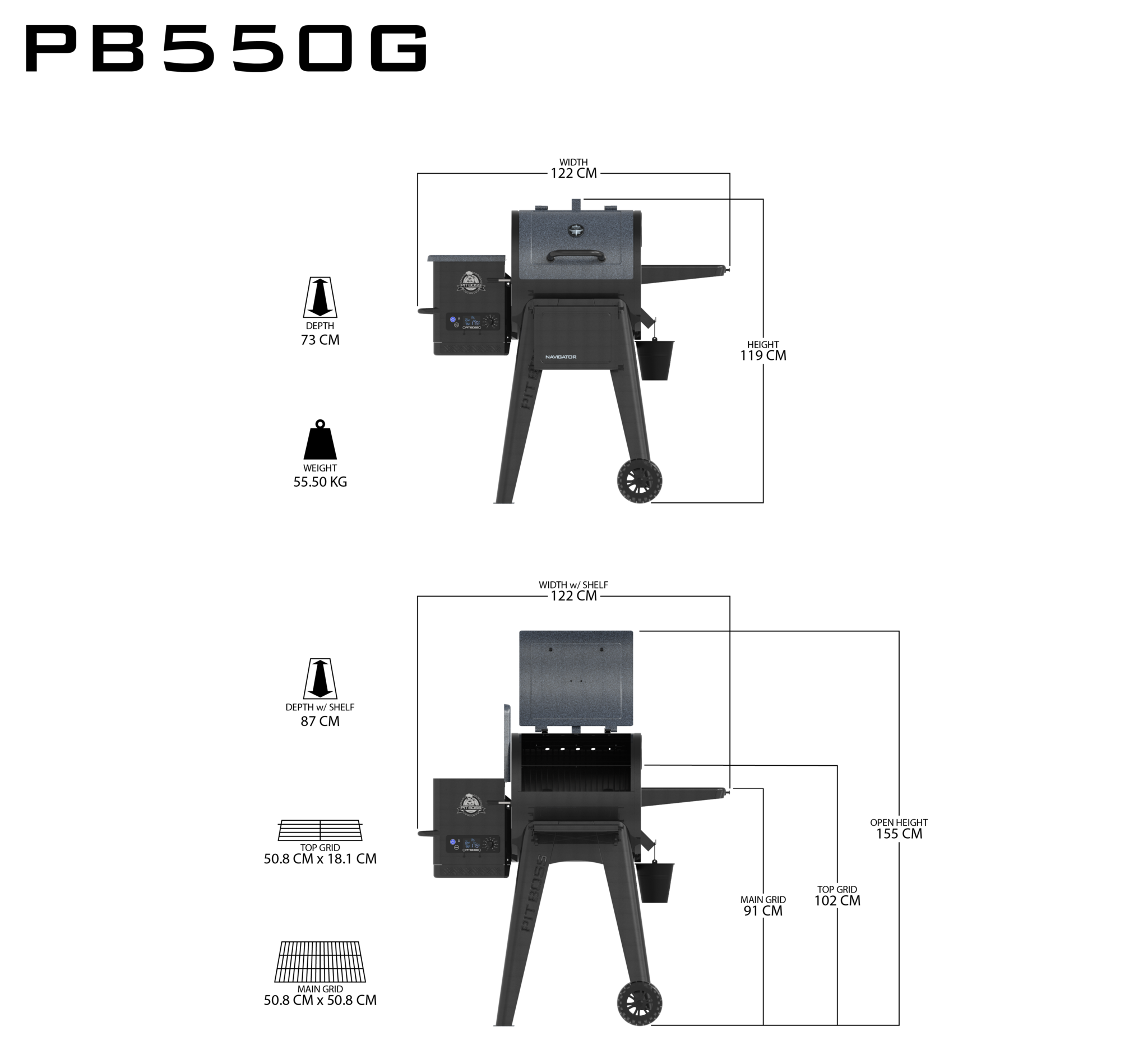 Pit Boss Navigator 550 | Pellet BBQ en Rookoven