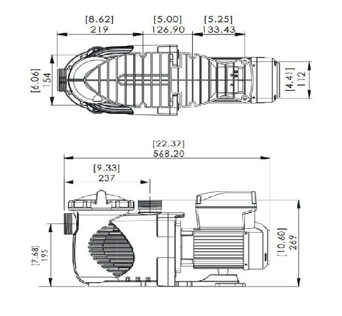 Emaux zwembadpomp met variabele snelheid 1,5 PK 1 fase 3400 RPM / 22 m³ /u