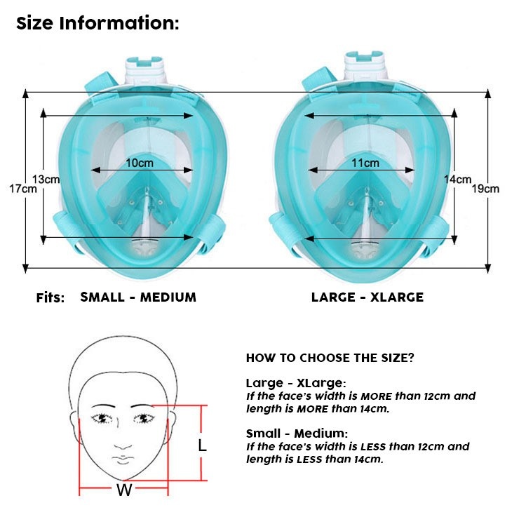 Snorkelmasker Atlantis 2.0 Full Face Mask kinderen blauw groen