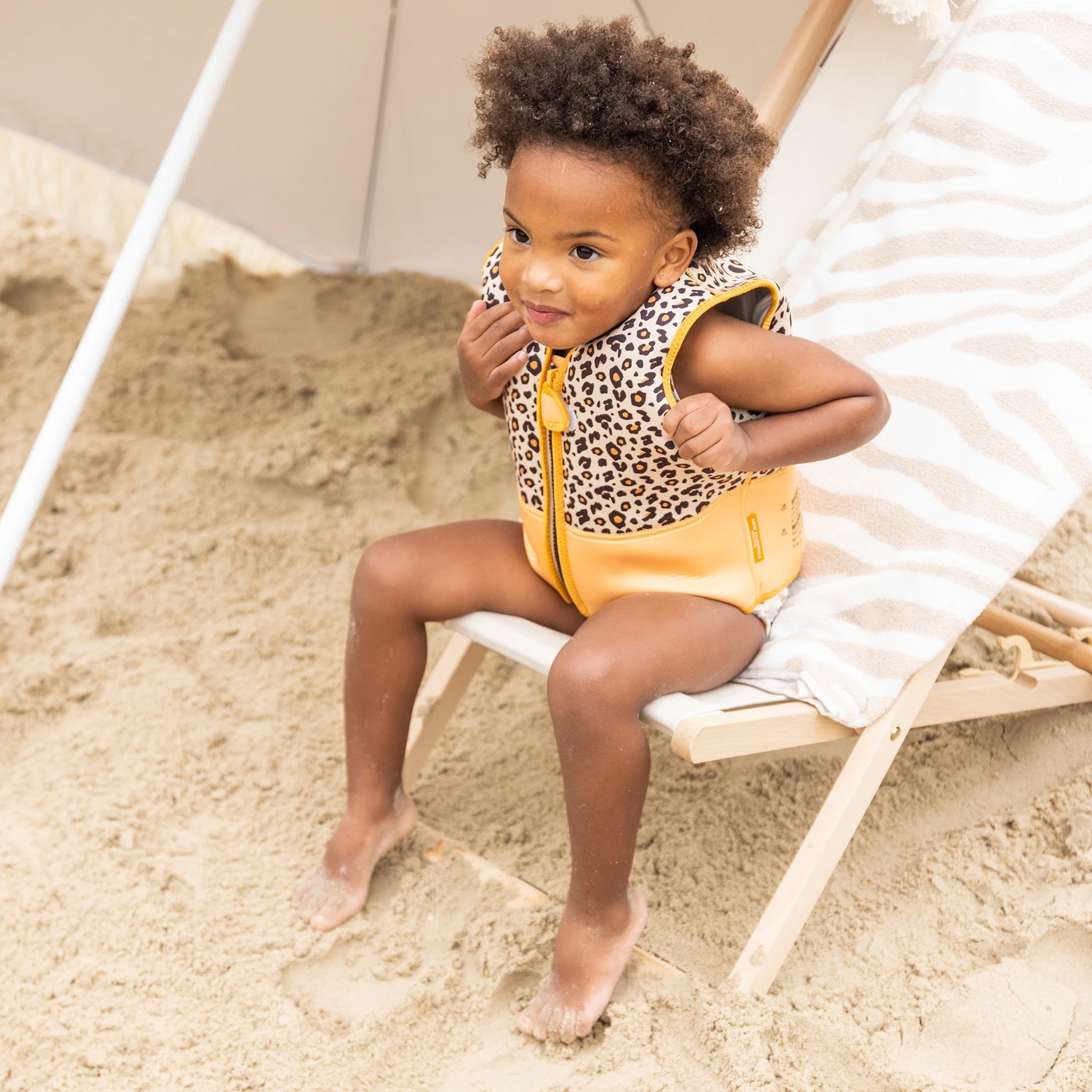 Zwemvest Beige Panterprint 18-30 kg