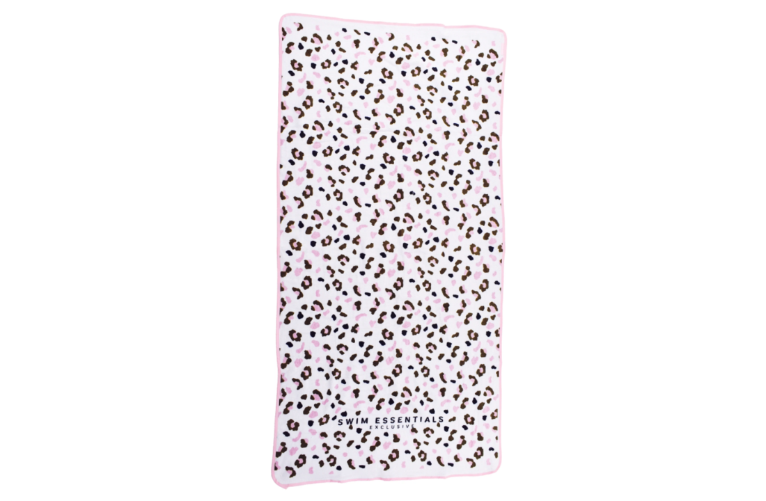 Kinder Strandlaken Panterprint kaki 135 x 65 cm