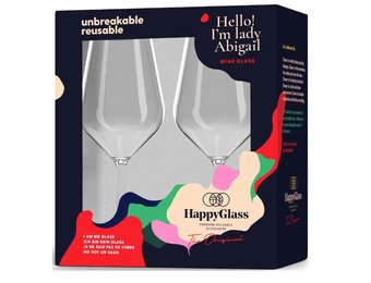 HappyGlass Kunststof wijnglazen 470ml - 2 stuks