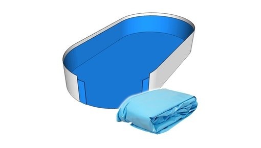 Zwembad liner  75/100ste Frans Blauw - 7,9x3,00x1,20m Ovaal