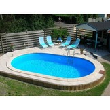 Zwembad liner  75/100ste Frans Blauw - 7,9x3,00x1,20m Ovaal