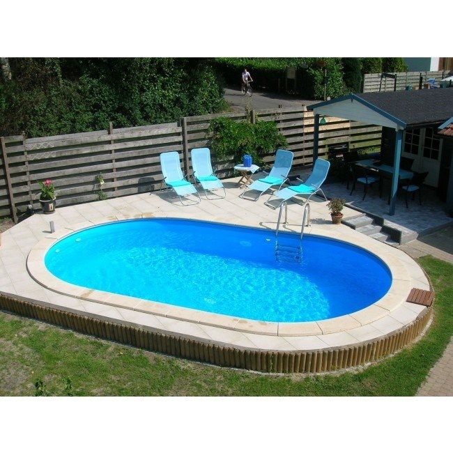 Zwembad liner  75/100ste Frans Blauw - 7,9x3,00x1,20m Ovaal