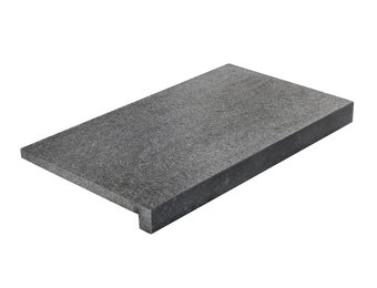 Randsteen rechte neus - Basalt Gevlamd