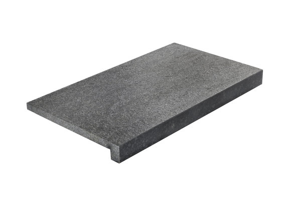 Randsteen rechte neus - Basalt Gevlamd