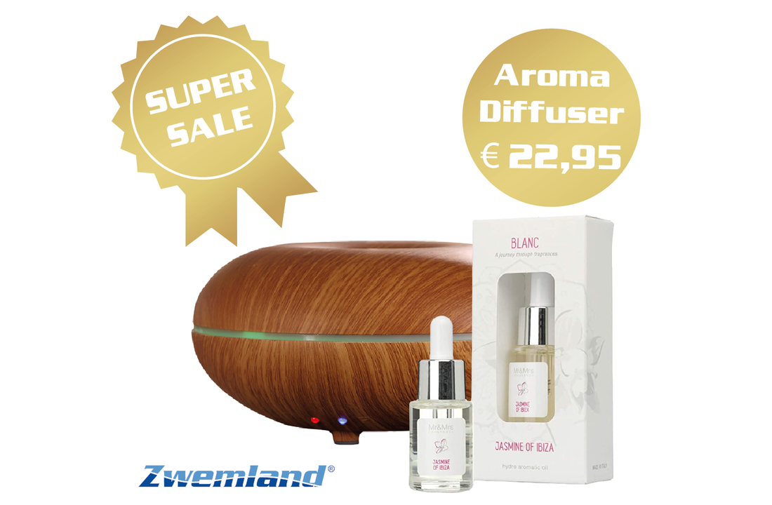Aroma Diffuser Lichthout - Gratis geurparfum