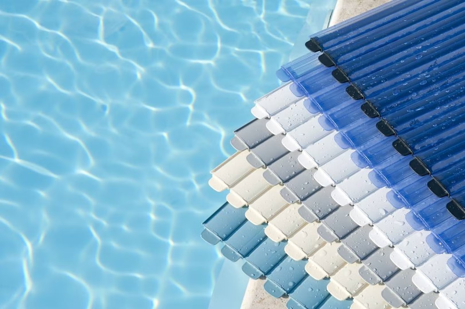 Roldeck PVC50 Lamellen transparant blauw