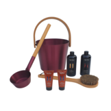 Cadeau set  Sauna emmer bordeaux rood