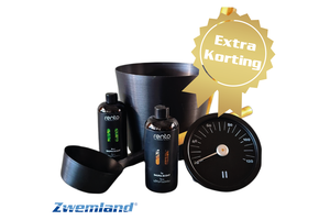 Cadeau set  Sauna emmer zwart thermometer