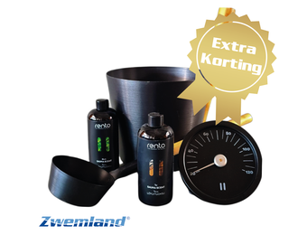 Cadeau set Sauna emmer zwart thermometer