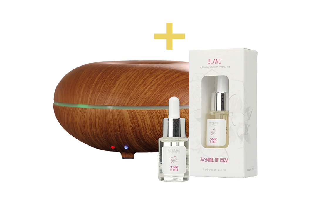 Aroma Diffuser Lichthout - Gratis geurparfum