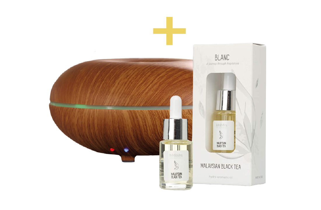 Aroma Diffuser Lichthout - Gratis geurparfum