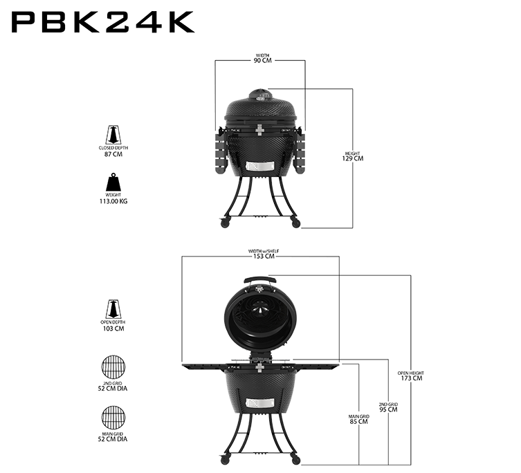 Pit Boss - Kamado Houtskool Grill - Zwart | Houtskool BBQ