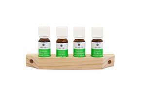 Emendo set Sauna geuren 4x10ml inclusief houten rekje