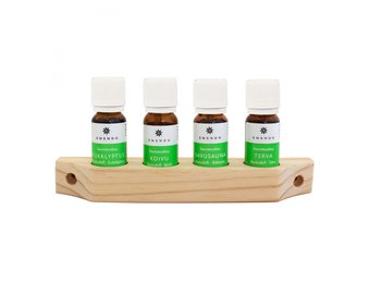 Emendo set Sauna geuren 4x10ml inclusief houten rekje