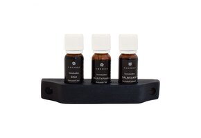 Emendo set Sauna geuren 3 x 10 ml inclusief houten rekje