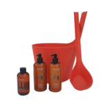 Cadeau set  Sauna emmer Pisara oranje