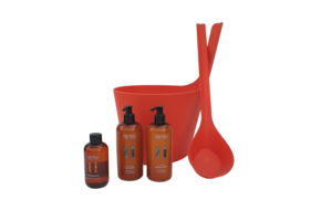 Cadeau set  Sauna emmer Pisara oranje